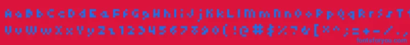 Kroeger0456 Font – Blue Fonts on Red Background