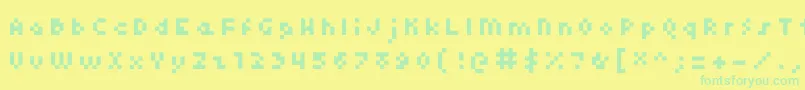 Kroeger0456-Schriftart – Grüne Schriften auf gelbem Hintergrund