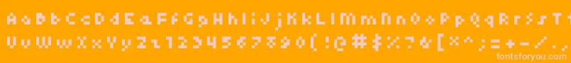 Kroeger0456-fontti – vaaleanpunaiset fontit oranssilla taustalla