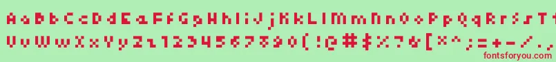 フォントKroeger0456 – 赤い文字の緑の背景