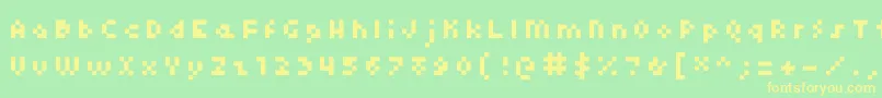 Kroeger0456 Font – Yellow Fonts on Green Background