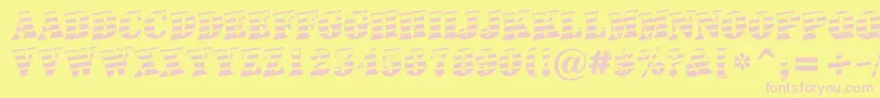 Signboardtitulgrdup-Schriftart – Rosa Schriften auf gelbem Hintergrund
