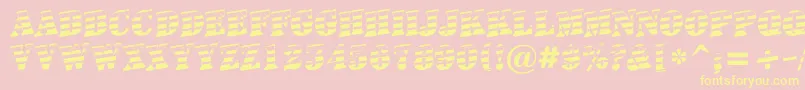 Fonte Signboardtitulgrdup – fontes amarelas em um fundo rosa