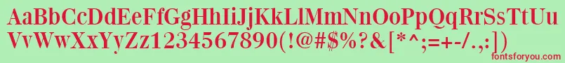 QuantasRegular Font – Red Fonts on Green Background