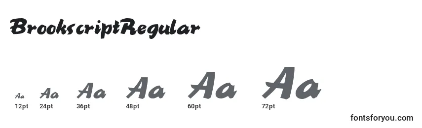 BrookscriptRegular Font Sizes