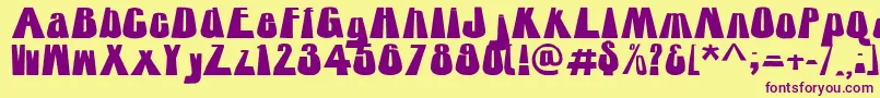 Towering Font – Purple Fonts on Yellow Background