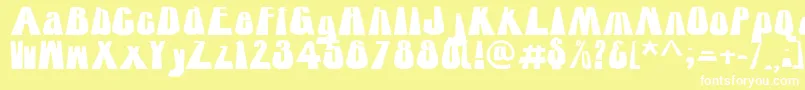 Towering Font – White Fonts on Yellow Background