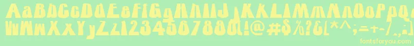 Towering Font – Yellow Fonts on Green Background