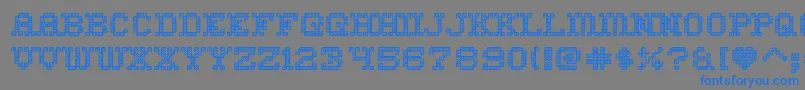 HomesweethomeoutlineRegular-Schriftart – Blaue Schriften auf grauem Hintergrund