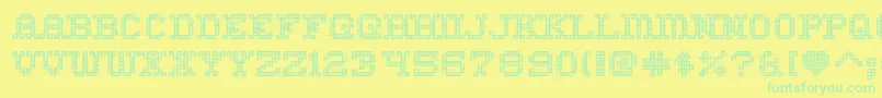 HomesweethomeoutlineRegular Font – Green Fonts on Yellow Background