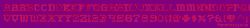 HomesweethomeoutlineRegular-Schriftart – Rote Schriften auf violettem Hintergrund