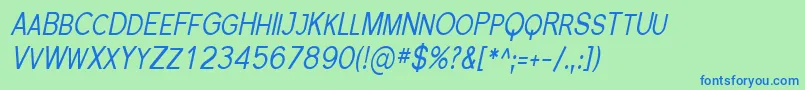 Police SfflorencesanssccondItalic – polices bleues sur fond vert