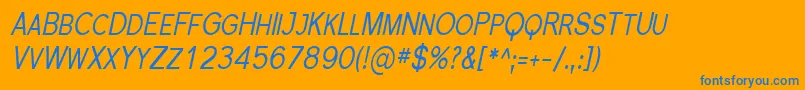 Police SfflorencesanssccondItalic – polices bleues sur fond orange