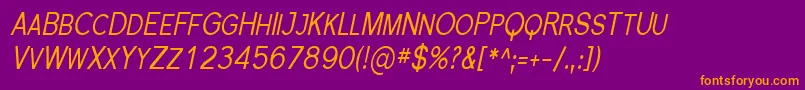 SfflorencesanssccondItalic Font – Orange Fonts on Purple Background