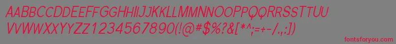 SfflorencesanssccondItalic Font – Red Fonts on Gray Background