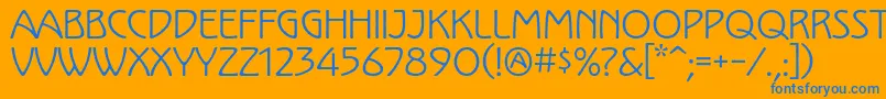 KololpstdRegular Font – Blue Fonts on Orange Background