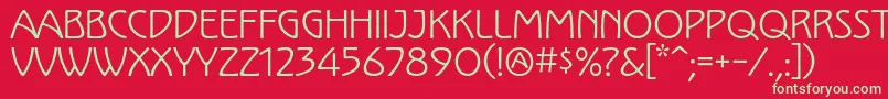 フォントKololpstdRegular – 赤い背景に緑の文字