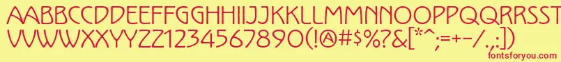 KololpstdRegular Font – Red Fonts on Yellow Background