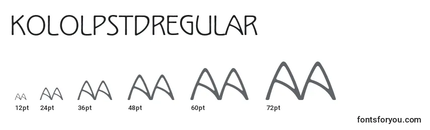 Размеры шрифта KololpstdRegular