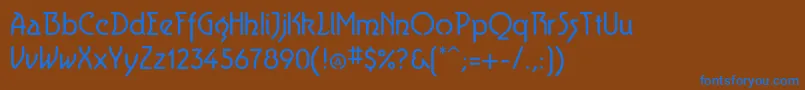 Aerolite-Schriftart – Blaue Schriften auf braunem Hintergrund
