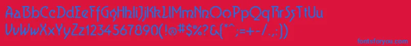 Fonte Aerolite – fontes azuis em um fundo vermelho