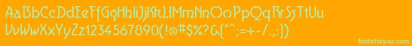 フォントAerolite – オレンジの背景に緑のフォント