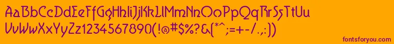Aerolite-Schriftart – Violette Schriften auf orangefarbenem Hintergrund