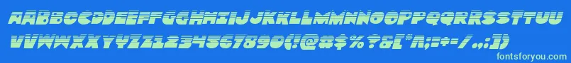 Zounderkitehalfital Font – Green Fonts on Blue Background