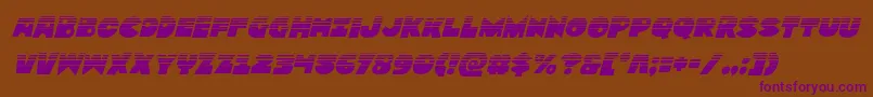 Zounderkitehalfital-Schriftart – Violette Schriften auf braunem Hintergrund