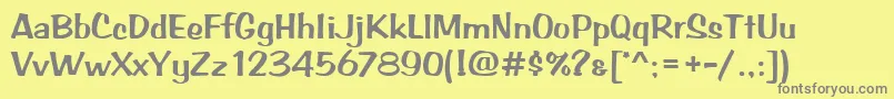 Arabbrud-fontti – harmaat kirjasimet keltaisella taustalla