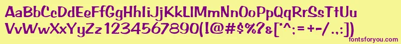Arabbrud Font – Purple Fonts on Yellow Background