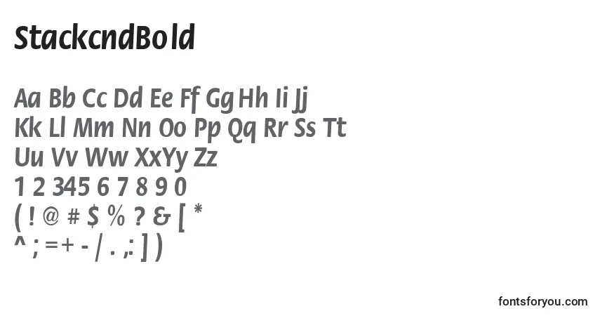 A fonte StackcndBold – alfabeto, números, caracteres especiais