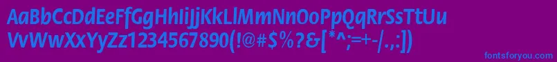 Fonte StackcndBold – fontes azuis em um fundo violeta