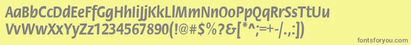 フォントStackcndBold – 黄色の背景に灰色の文字