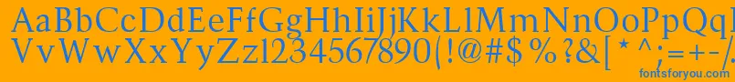 Divona Font – Blue Fonts on Orange Background
