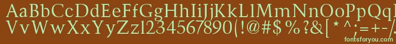 Divona Font – Green Fonts on Brown Background