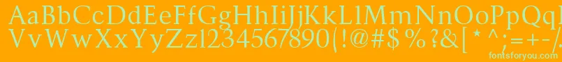 Divona Font – Green Fonts on Orange Background
