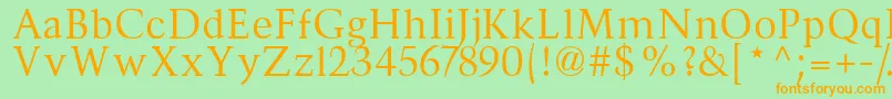 Divona Font – Orange Fonts on Green Background