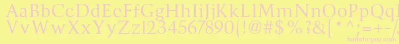 Divona Font – Pink Fonts on Yellow Background