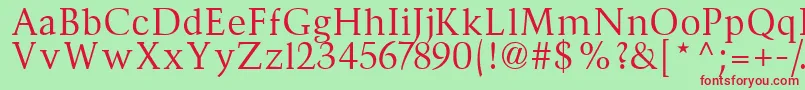 Divona Font – Red Fonts on Green Background