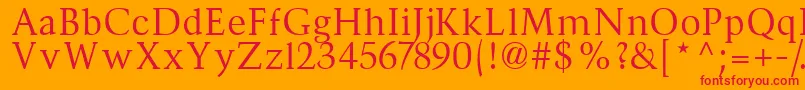 Divona Font – Red Fonts on Orange Background