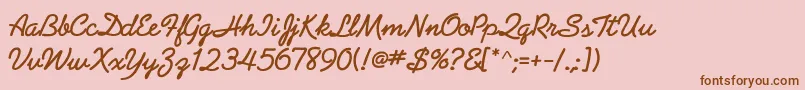 PreludeflfBold Font – Brown Fonts on Pink Background