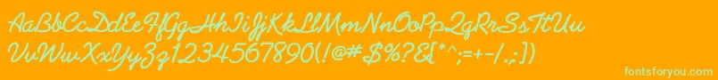 PreludeflfBold Font – Green Fonts on Orange Background