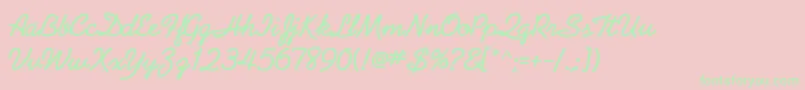 PreludeflfBold Font – Green Fonts on Pink Background