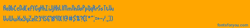 BocumaBattyBrk Font – Blue Fonts on Orange Background