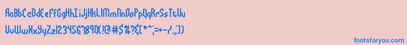 フォントBocumaBattyBrk – ピンクの背景に青い文字