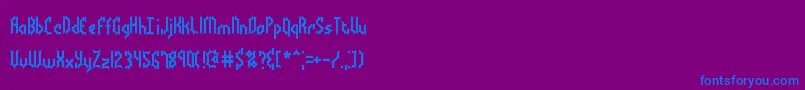 BocumaBattyBrk-fontti – siniset fontit violetilla taustalla