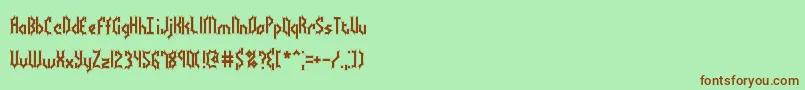 フォントBocumaBattyBrk – 緑の背景に茶色のフォント