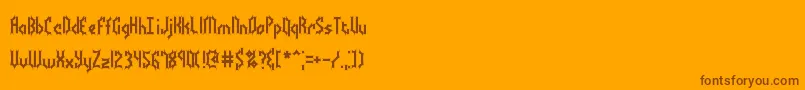 BocumaBattyBrk-Schriftart – Braune Schriften auf orangefarbenem Hintergrund