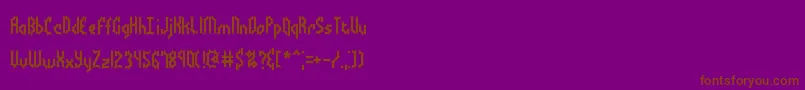 BocumaBattyBrk-Schriftart – Braune Schriften auf violettem Hintergrund